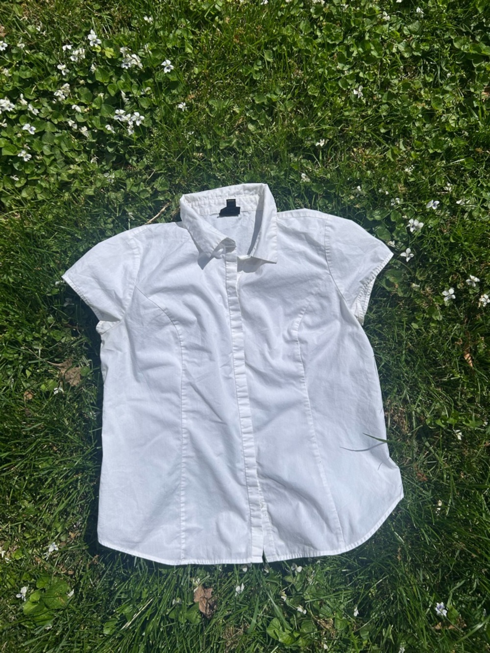 Classic White Short Sleeve Button-Down Shirt